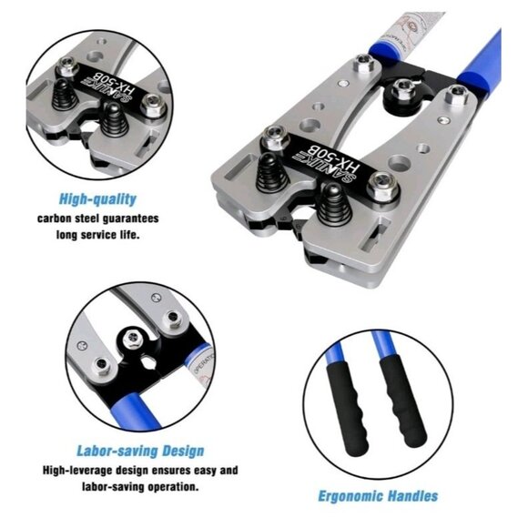 Sanuke Battery Cable Lug Crimping Tool for AWG 8 6 4 2 1/0 Heavy Duty Copper - Picture 3 of 5